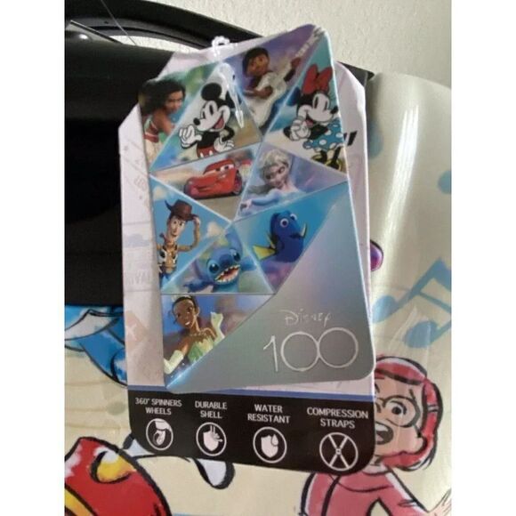 Bioworld Disney 100 Years Of Music And Wonder 20” Carry On Spinner Suitcase NEW - Picture 10 of 16